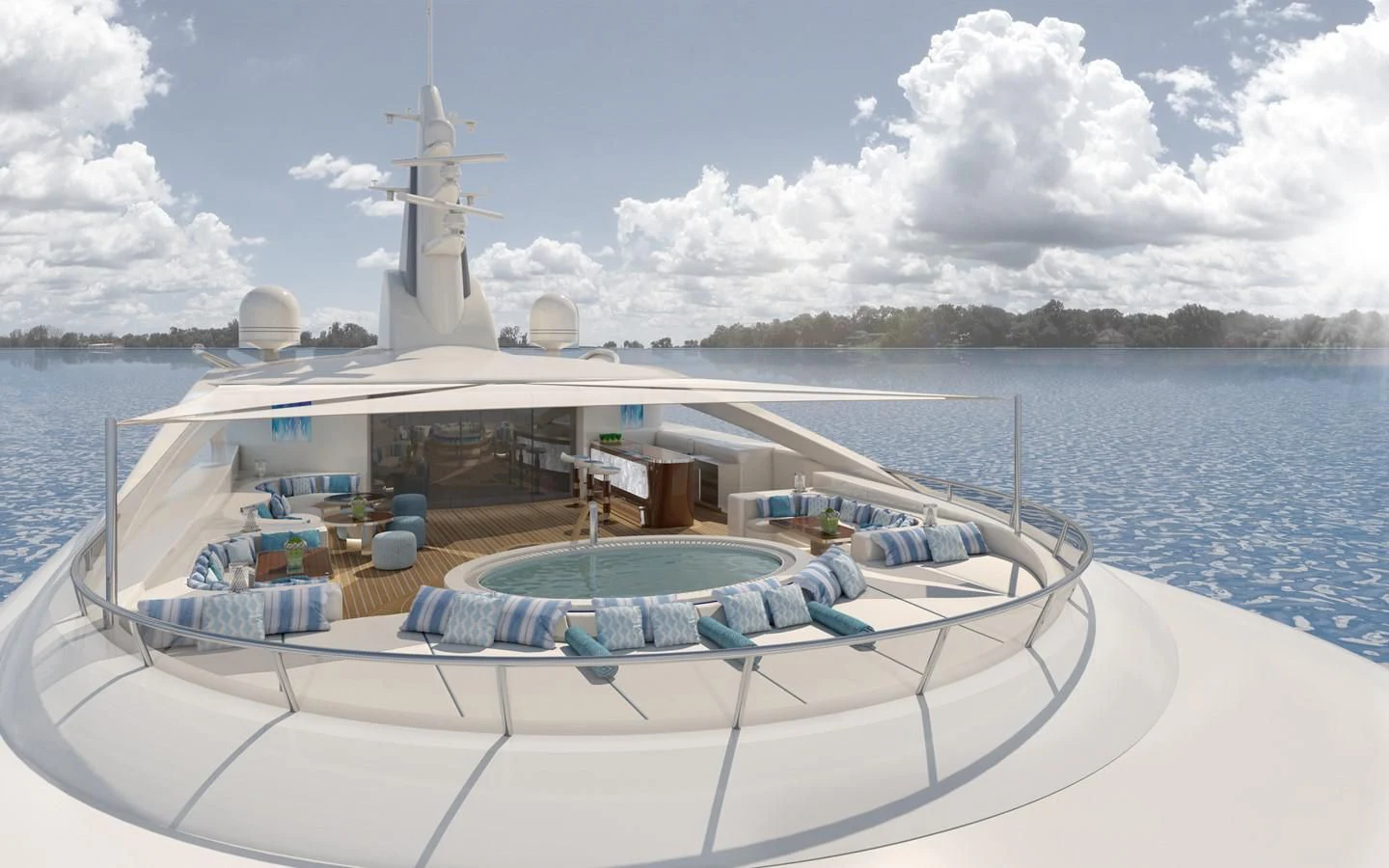 a boat on the water aboard PROJECT FAITH Yacht for Sale