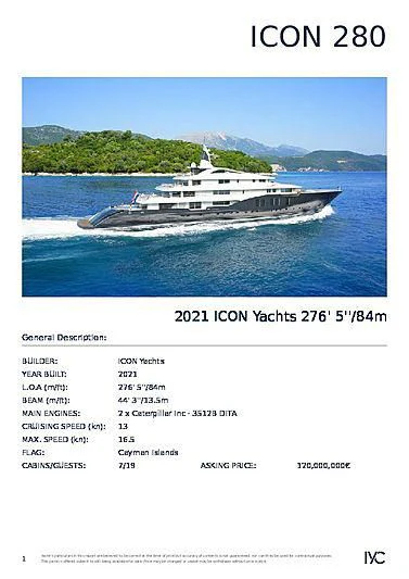 graphical user interface aboard PROJECT FAITH Yacht for Sale