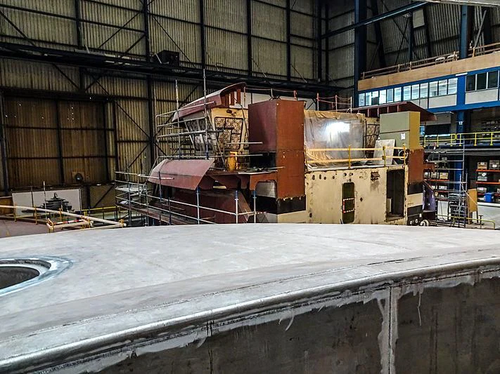 a building being constructed aboard PROJECT FAITH Yacht for Sale