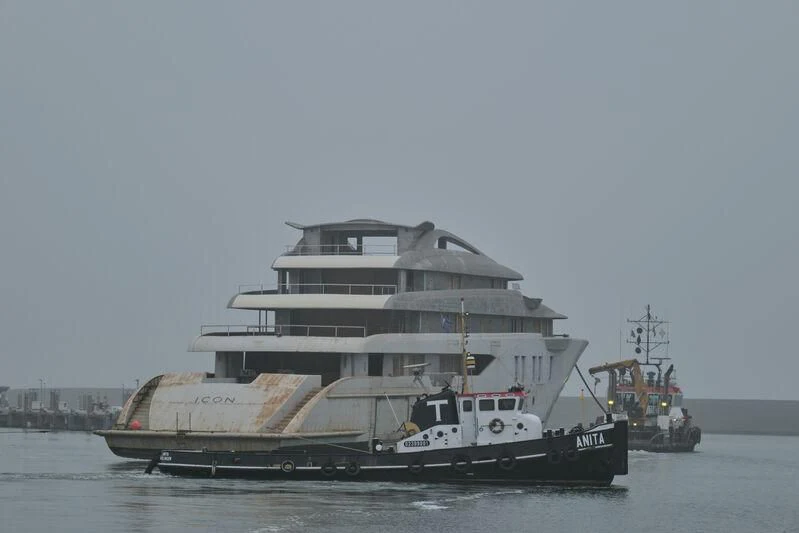 a large boat in the water aboard PROJECT FAITH Yacht for Sale