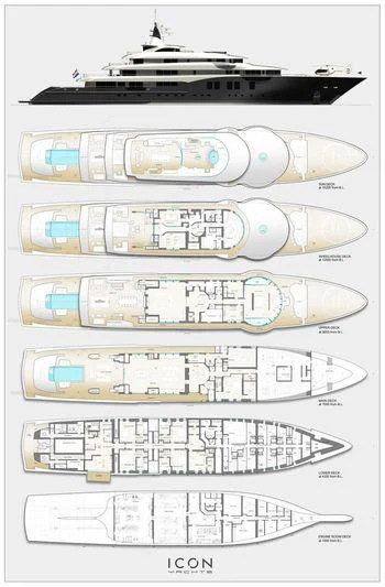 diagram aboard PROJECT FAITH Yacht for Sale
