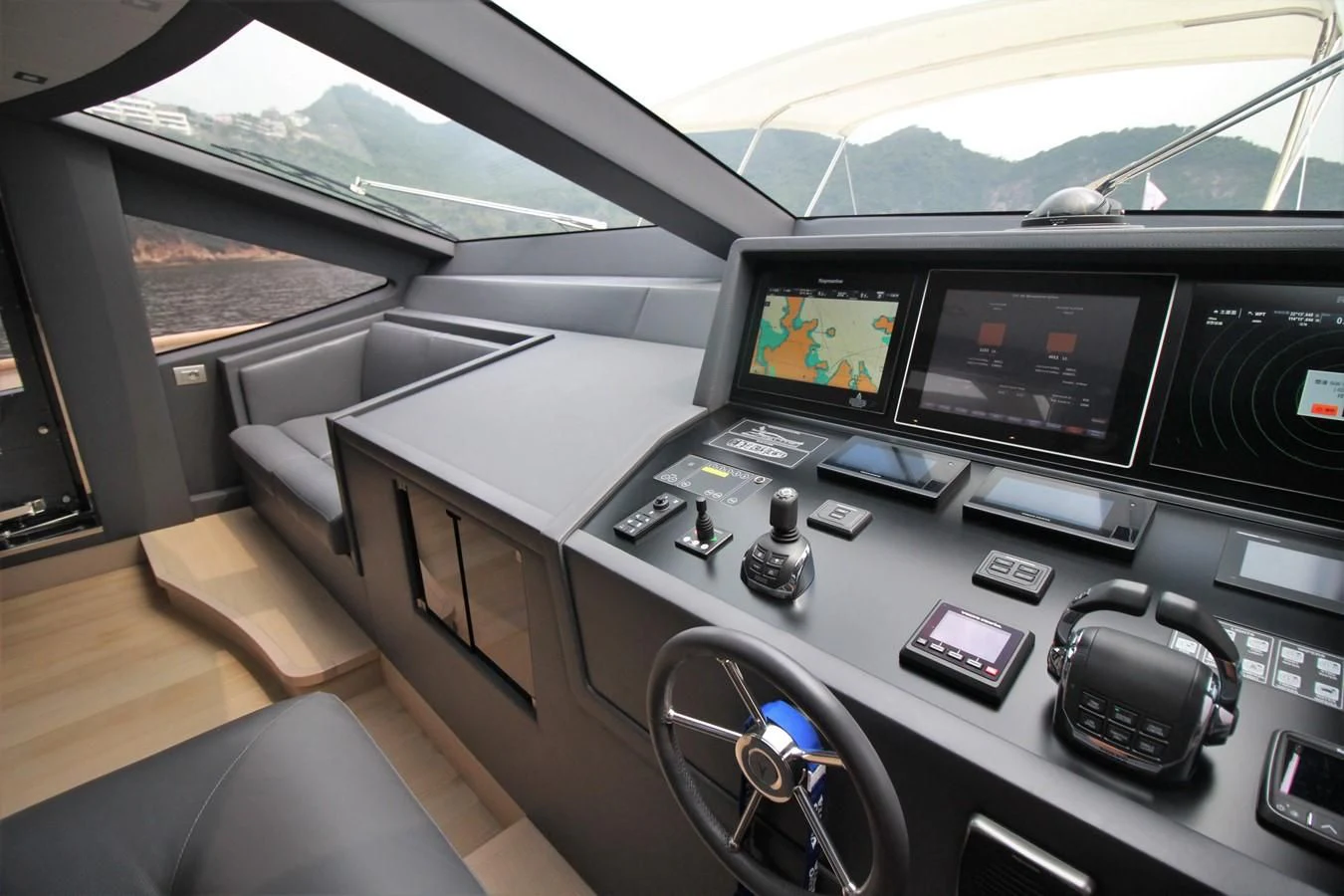 inside of a car aboard VERSILCRAFT V86 Yacht for Sale
