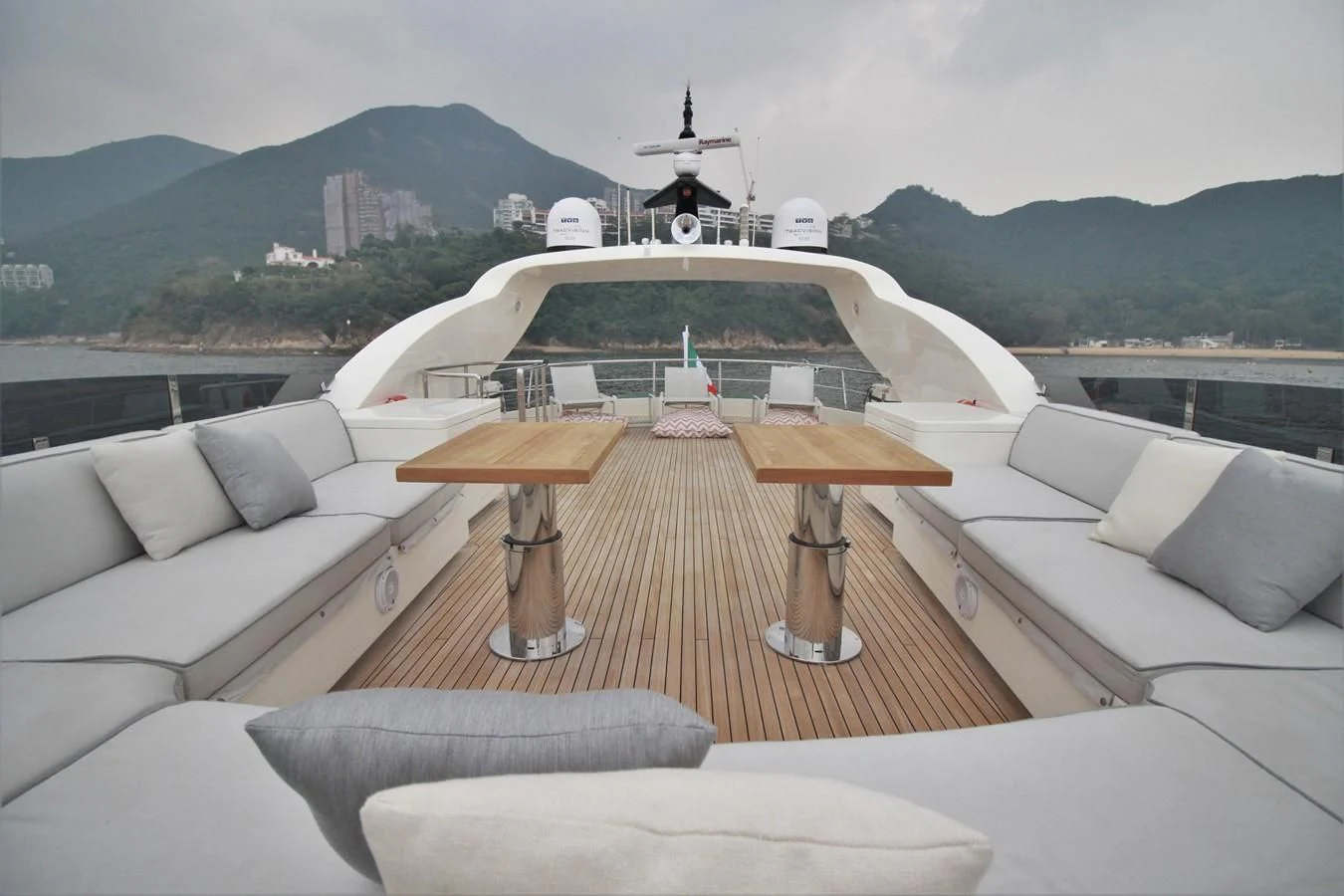 a boat on a lake aboard VERSILCRAFT V86 Yacht for Sale