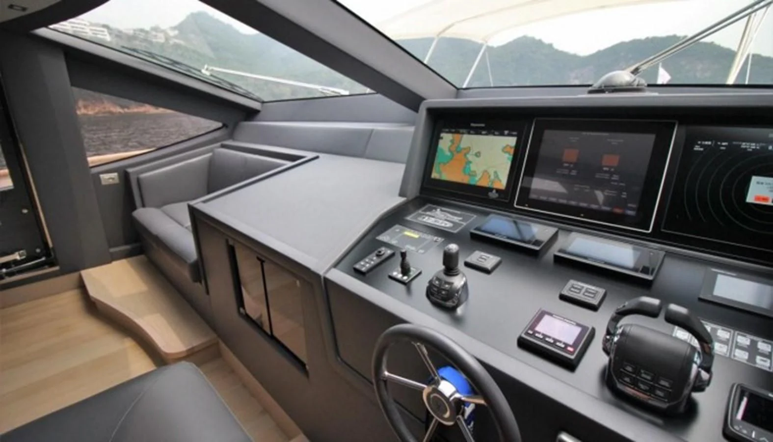 inside of a car aboard VERSILCRAFT V86 Yacht for Sale