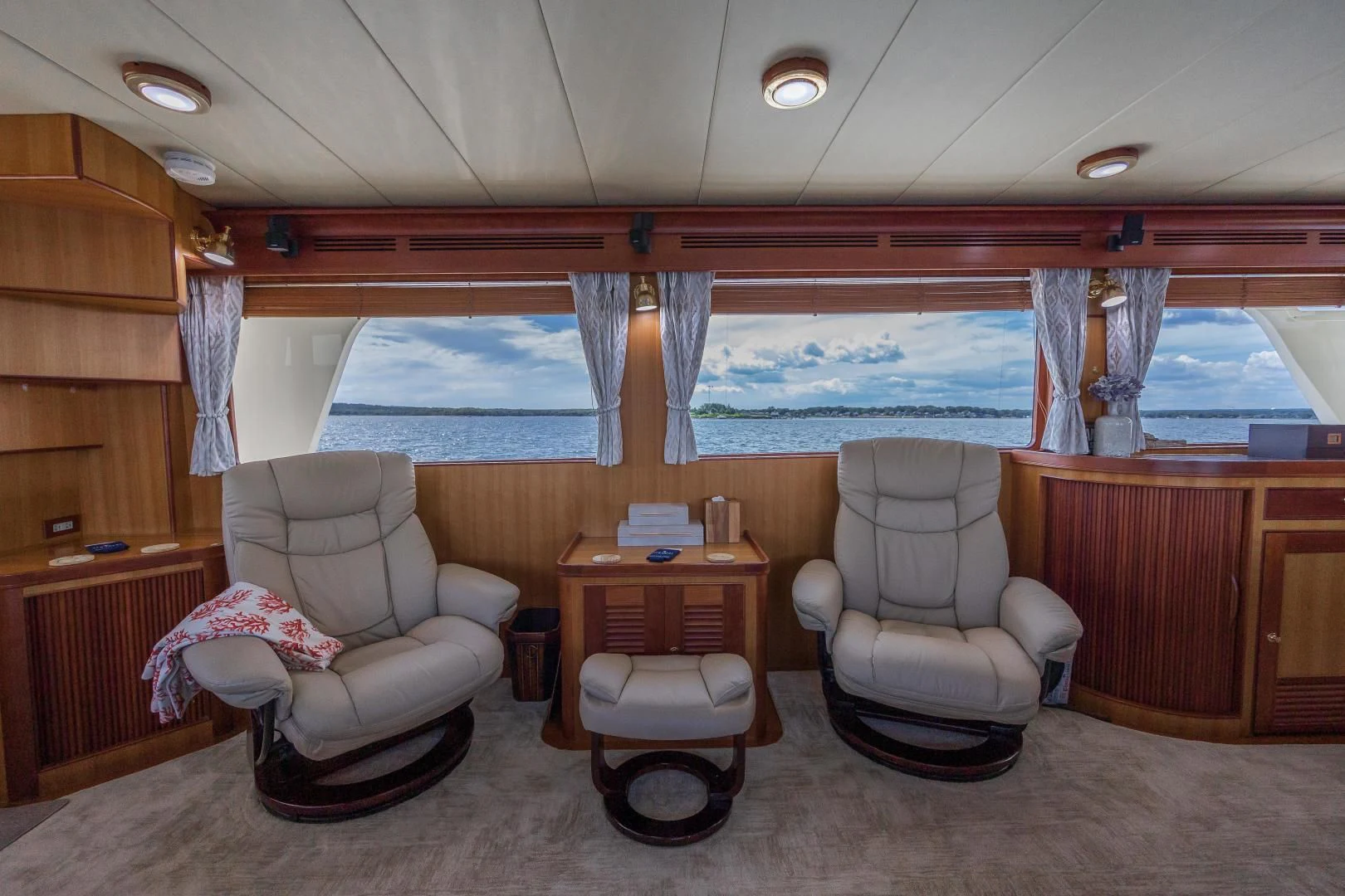 a room with a chair and a desk aboard DISCONNECTED Yacht for Sale