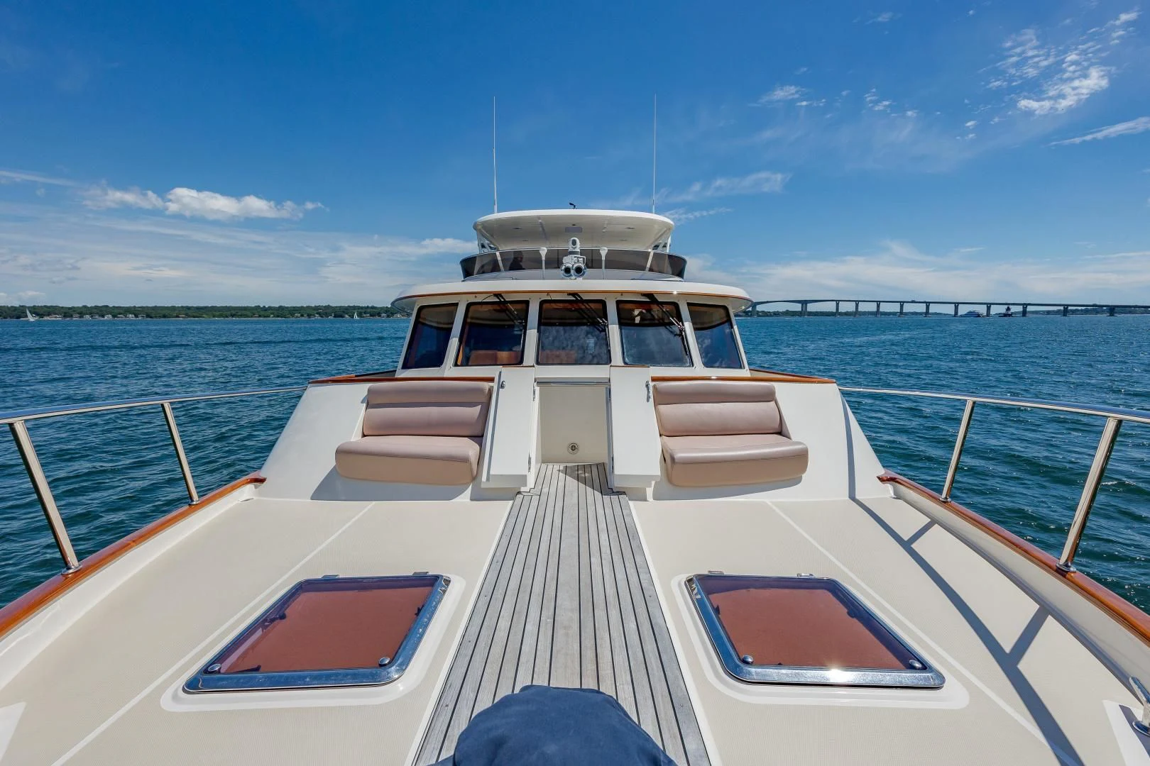 a boat on the water aboard DISCONNECTED Yacht for Sale