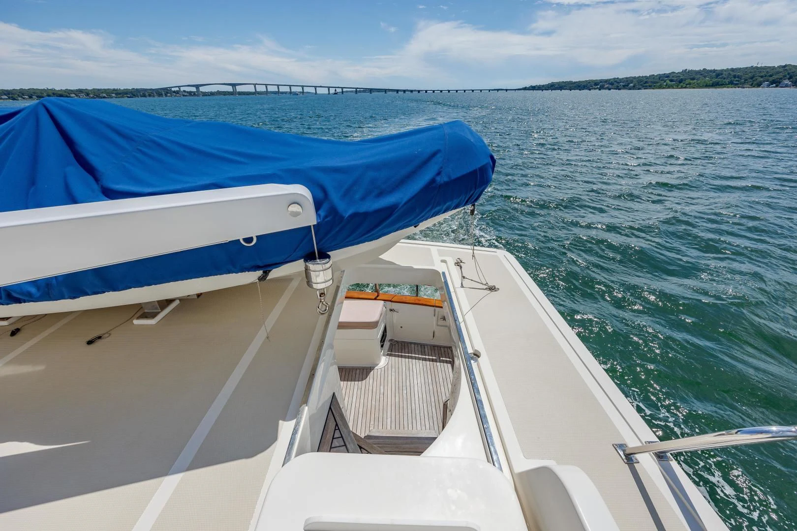 a boat on the water aboard DISCONNECTED Yacht for Sale