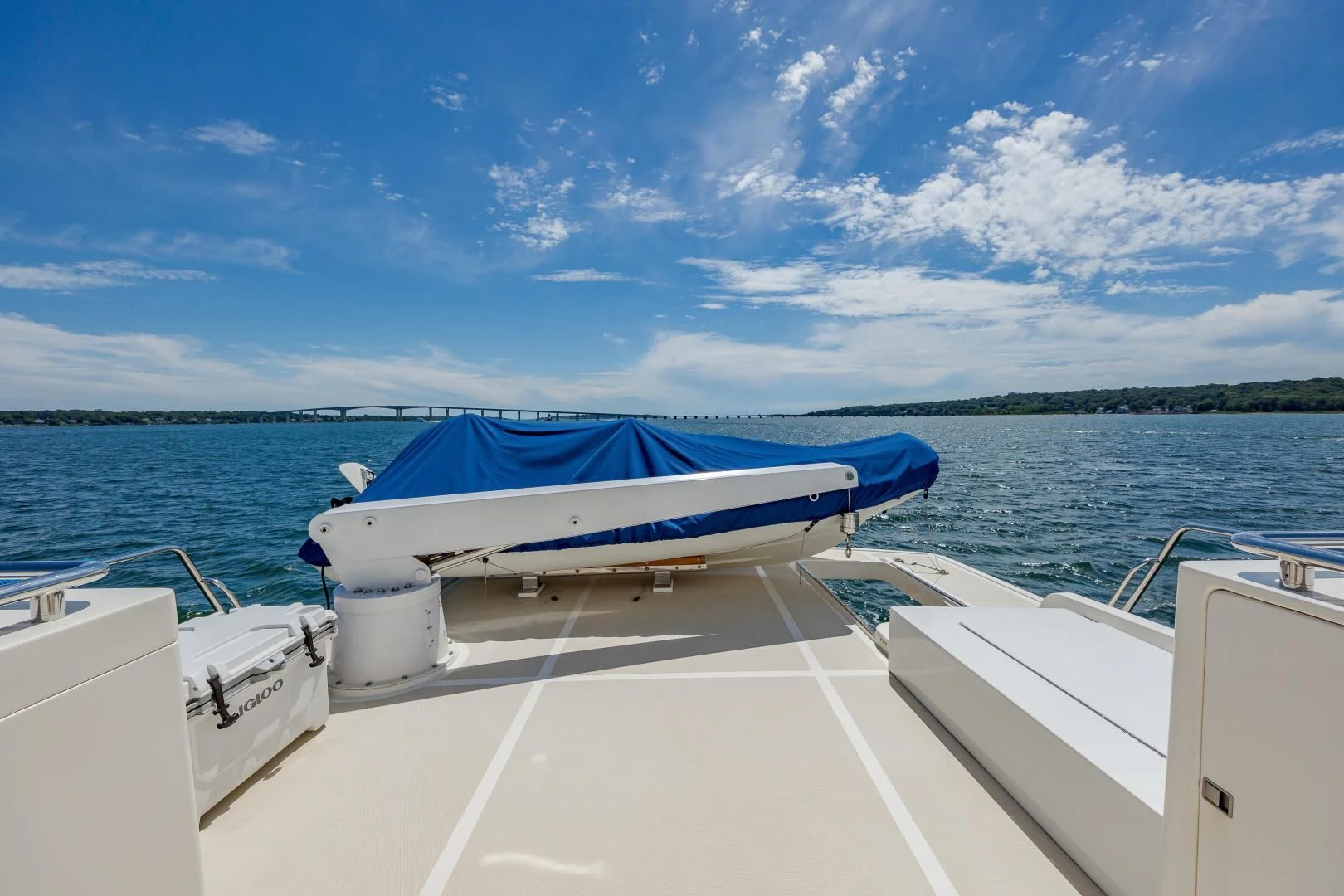 a boat on the water aboard DISCONNECTED Yacht for Sale