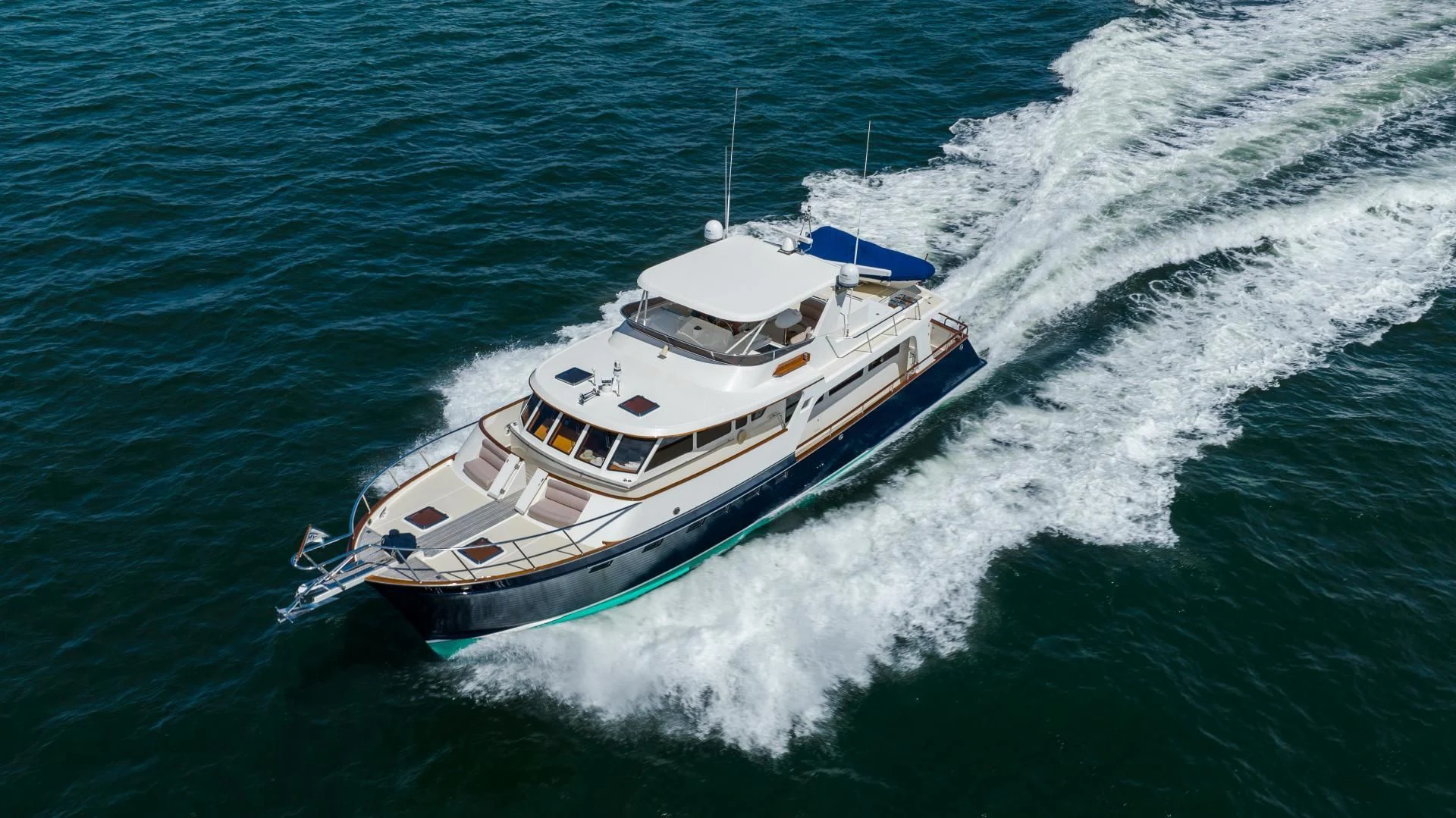 a boat on the water aboard DISCONNECTED Yacht for Sale