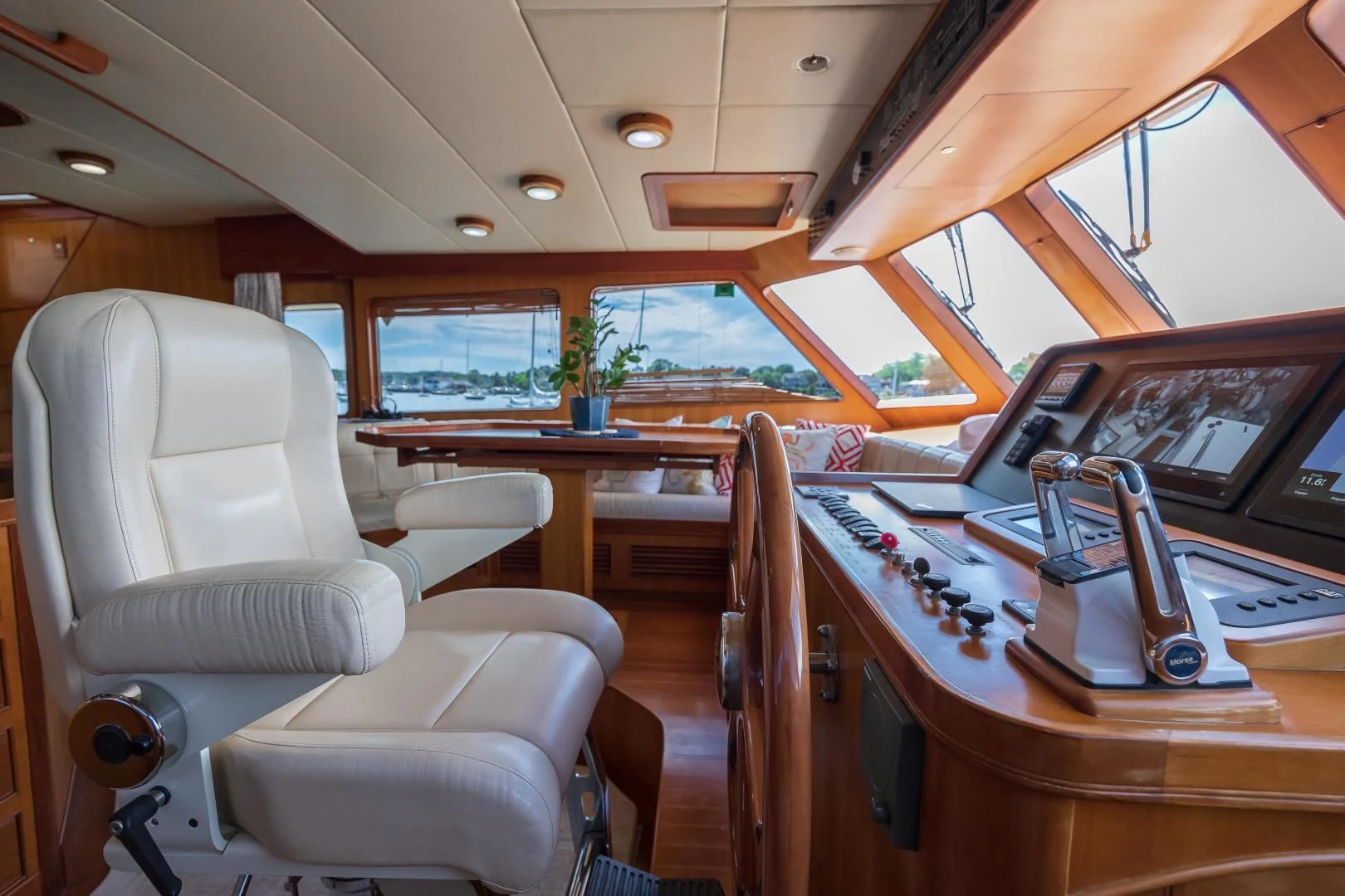 inside of a train aboard DISCONNECTED Yacht for Sale