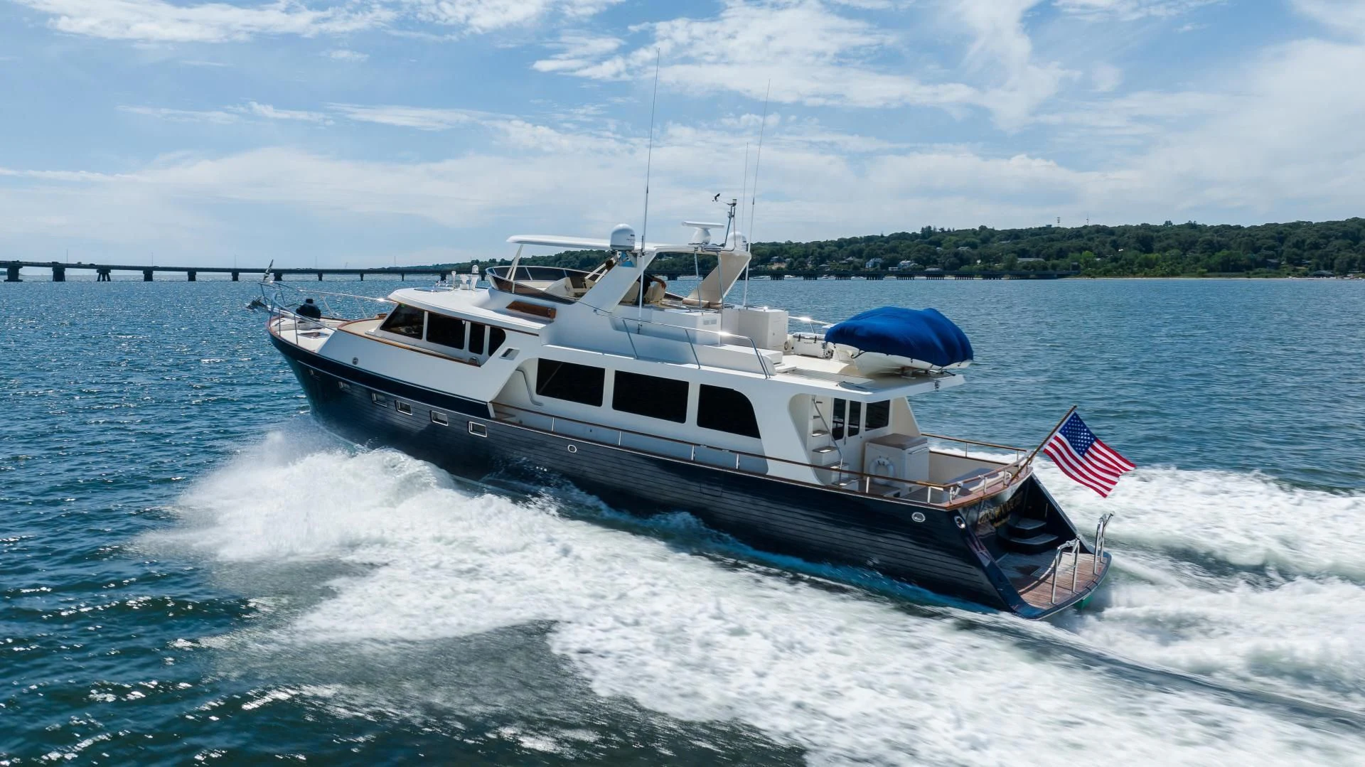a boat on the water aboard DISCONNECTED Yacht for Sale
