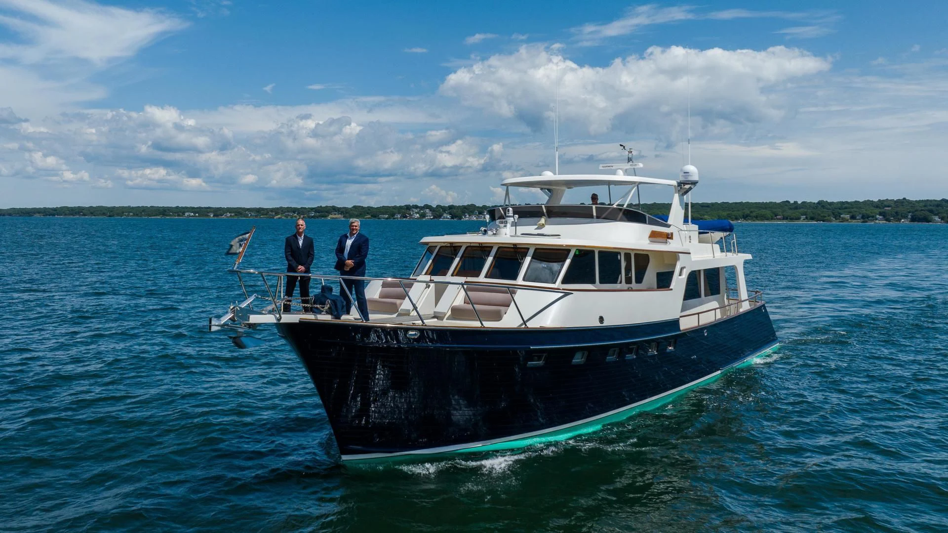 a boat in the water aboard DISCONNECTED Yacht for Sale