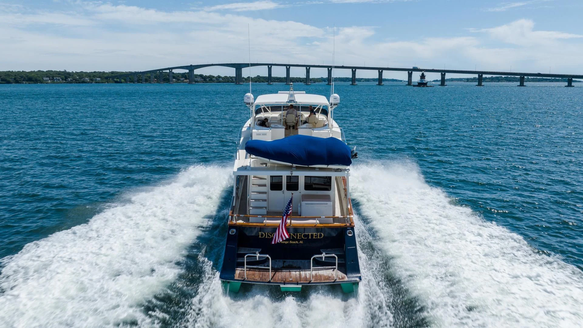 a boat on the water aboard DISCONNECTED Yacht for Sale