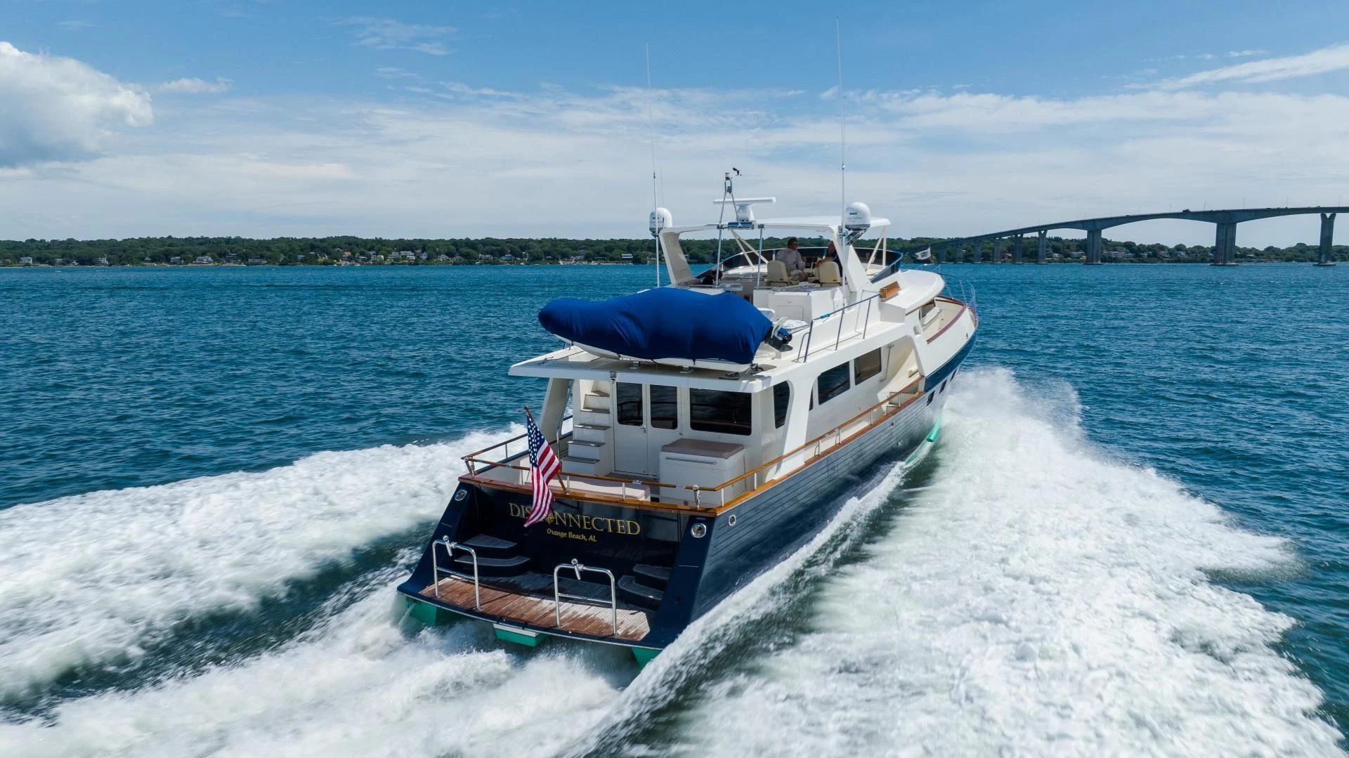 a boat on the water aboard DISCONNECTED Yacht for Sale