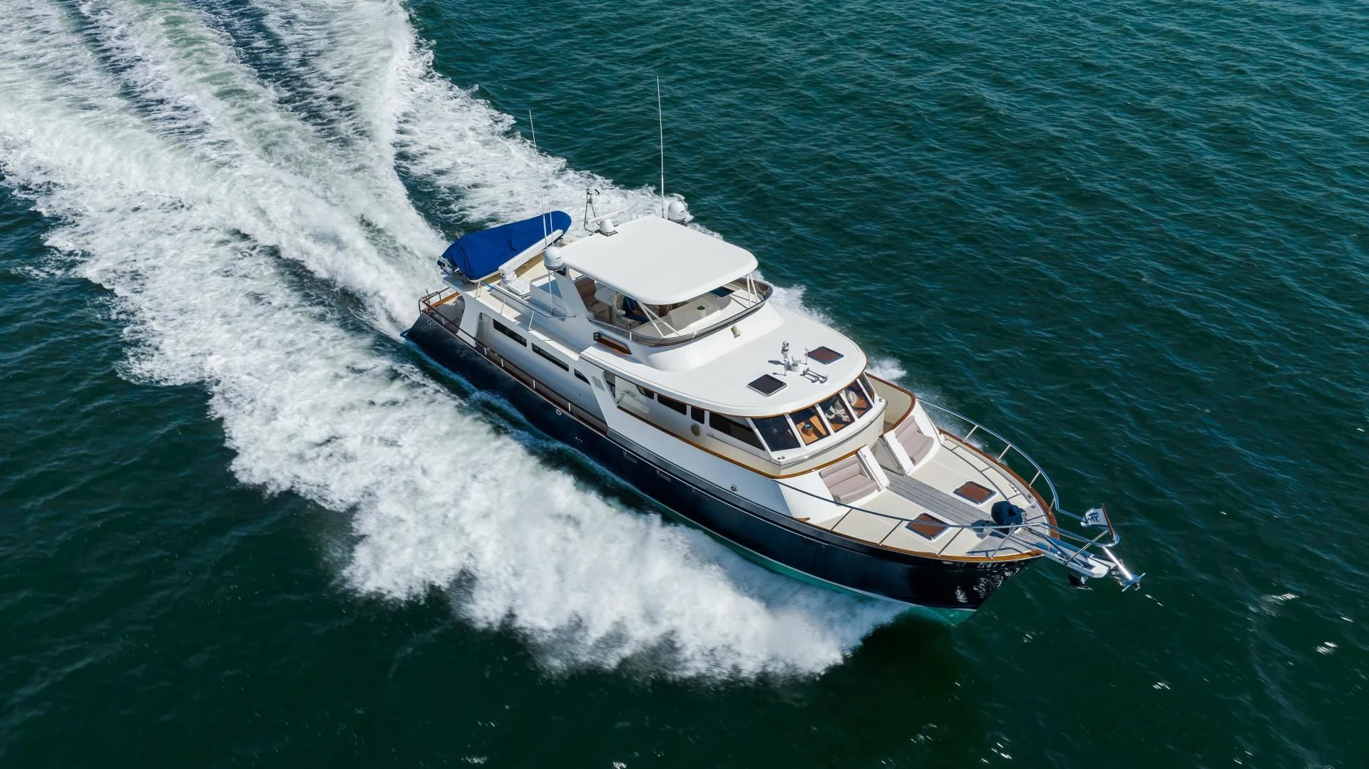 a ship on the water aboard DISCONNECTED Yacht for Sale