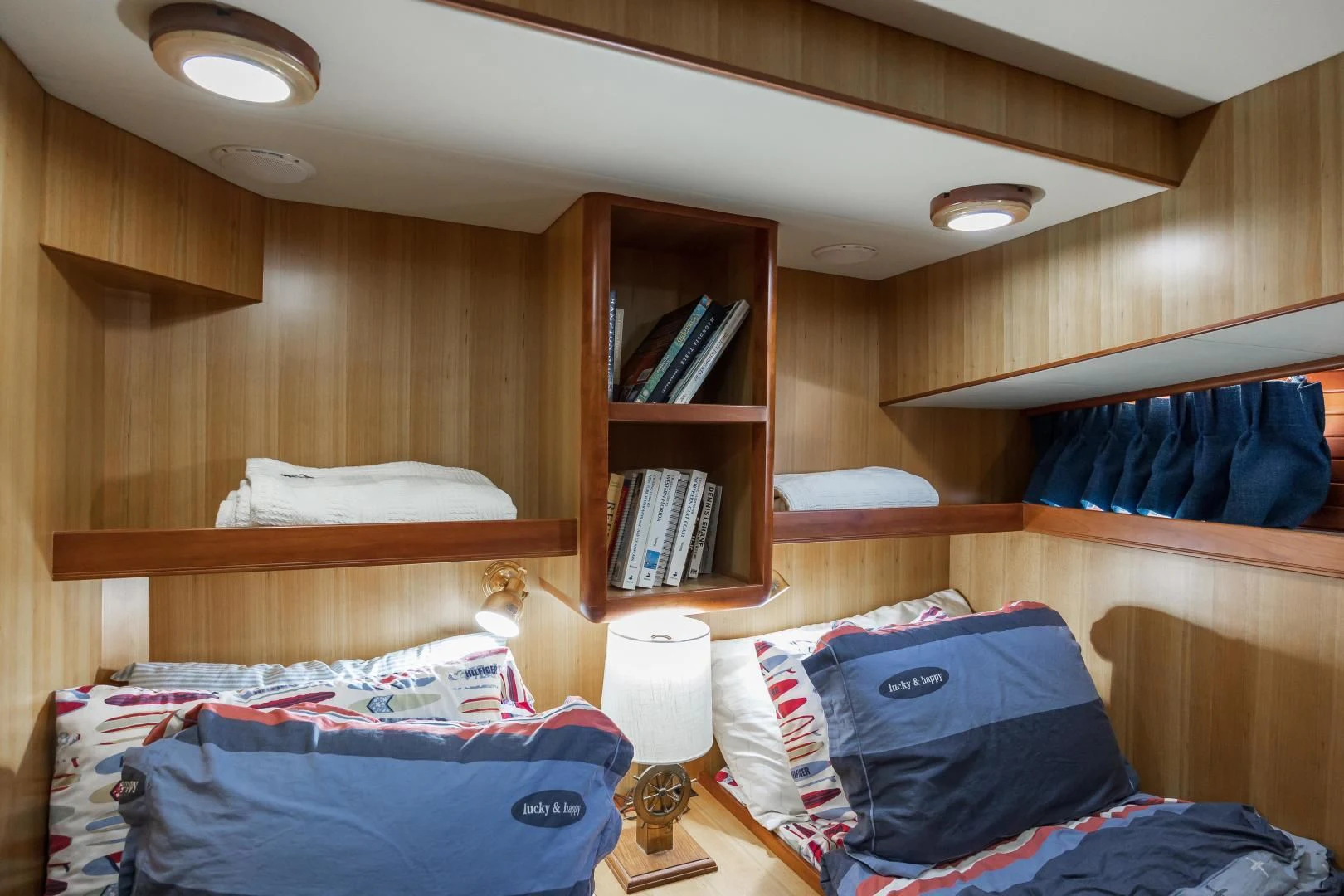 a room with bunk beds aboard DISCONNECTED Yacht for Sale