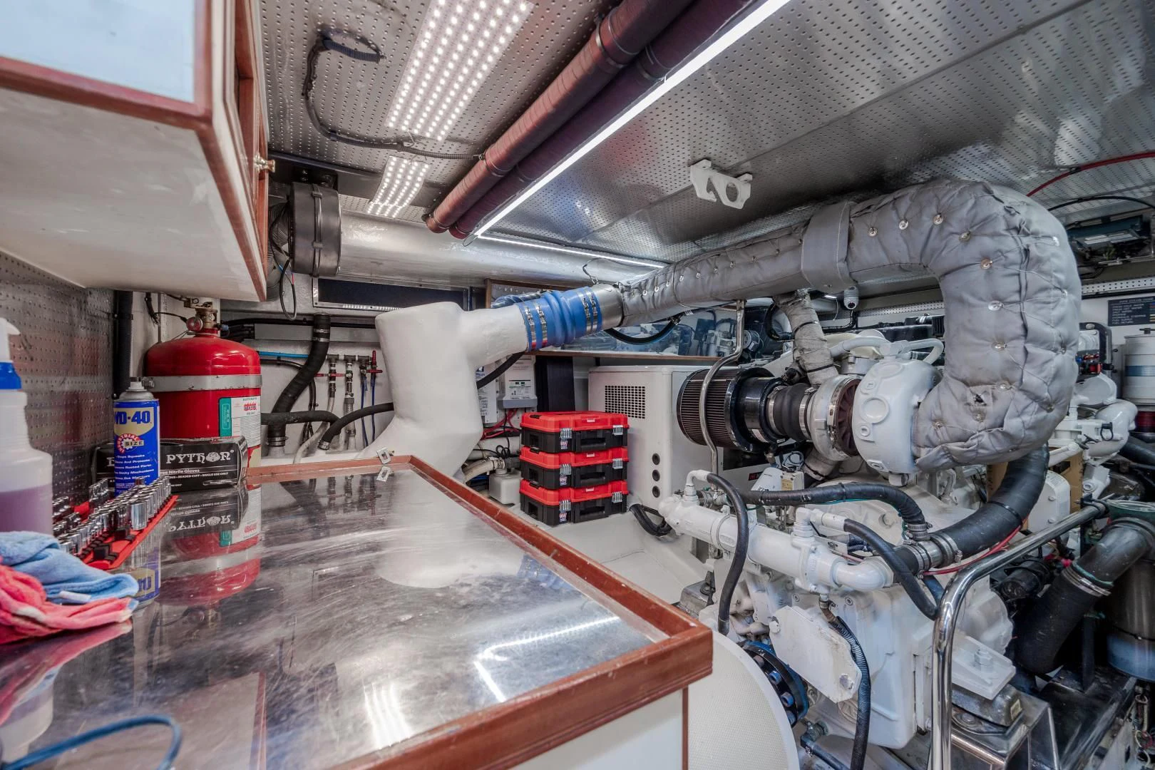 a machine with a large piece of metal aboard DISCONNECTED Yacht for Sale