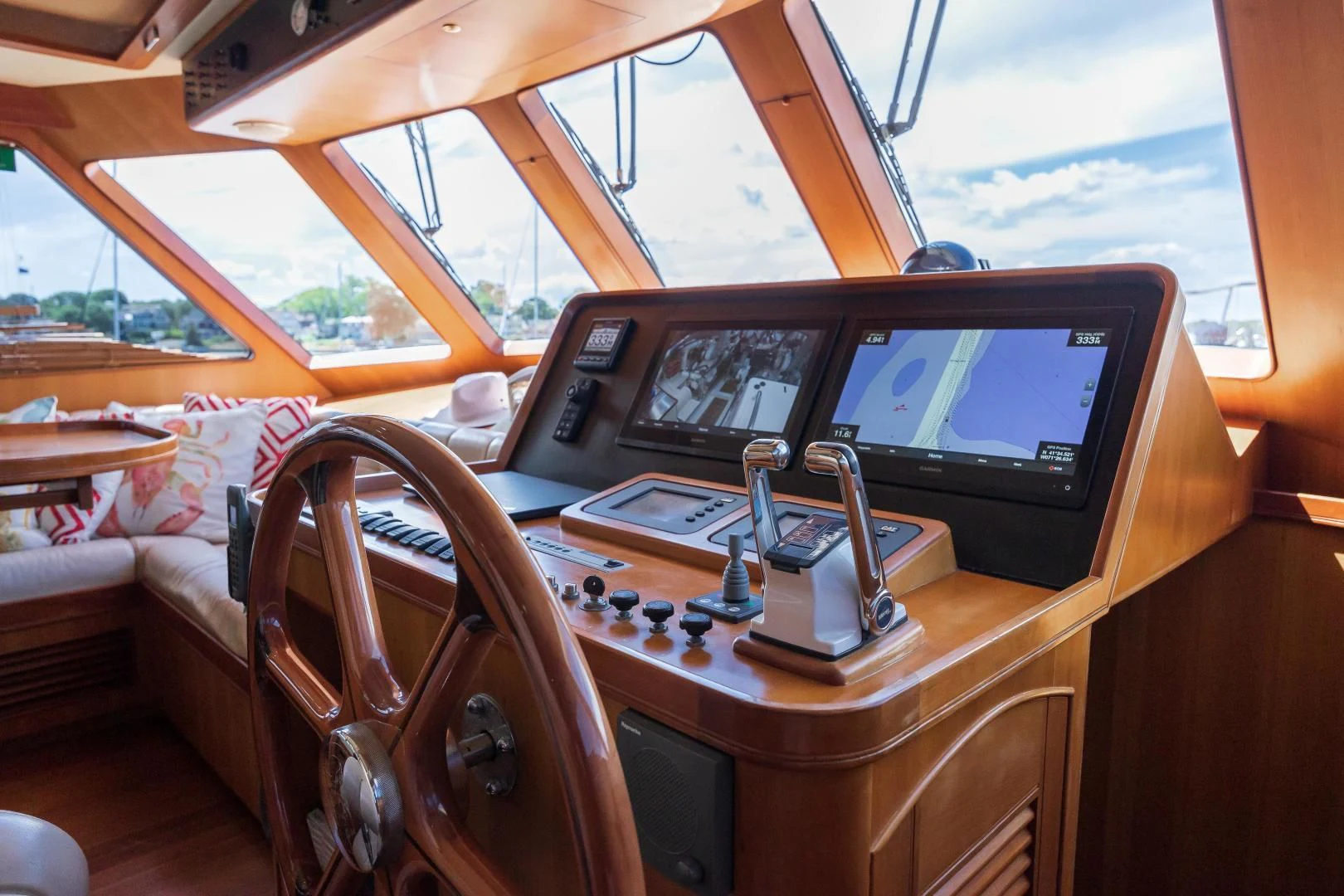 inside of a car aboard DISCONNECTED Yacht for Sale