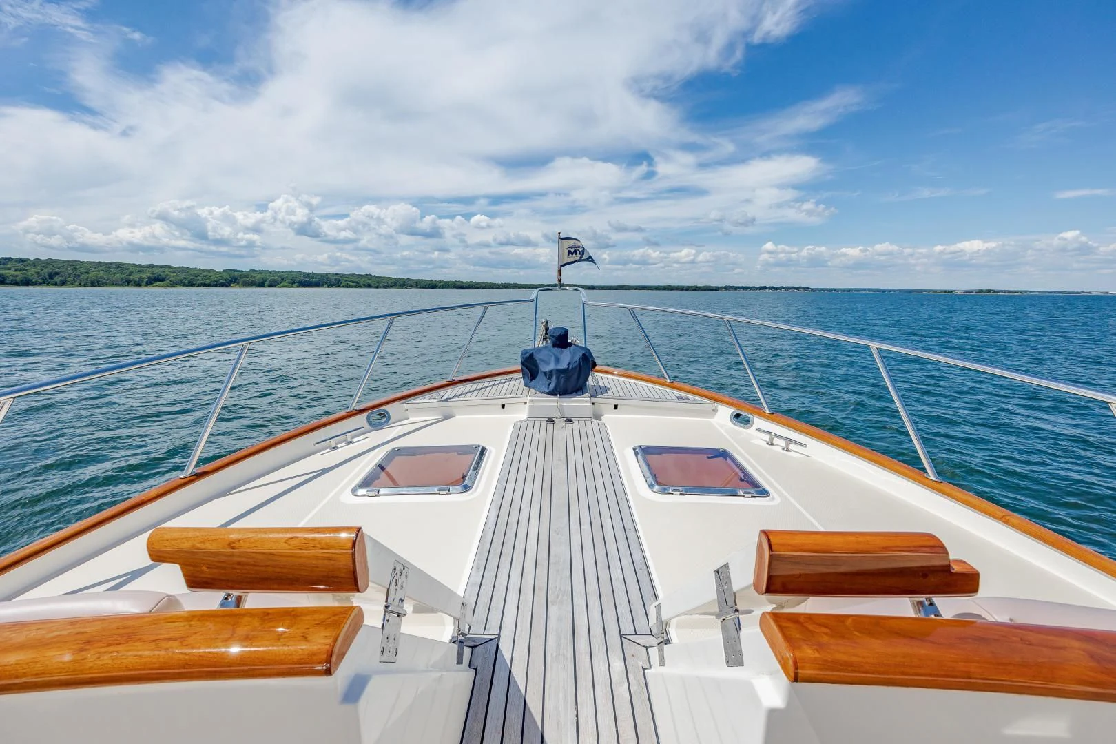 a boat on the water aboard DISCONNECTED Yacht for Sale