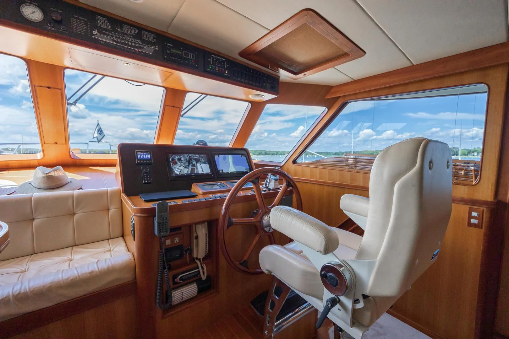 inside of a vehicle aboard DISCONNECTED Yacht for Sale