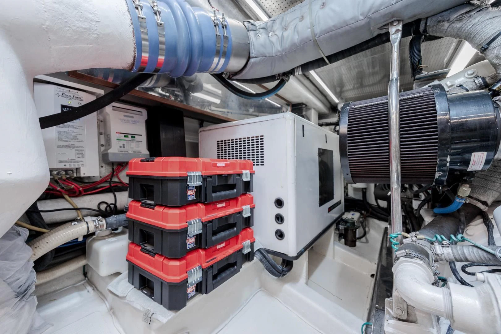 a close-up of a machine aboard DISCONNECTED Yacht for Sale