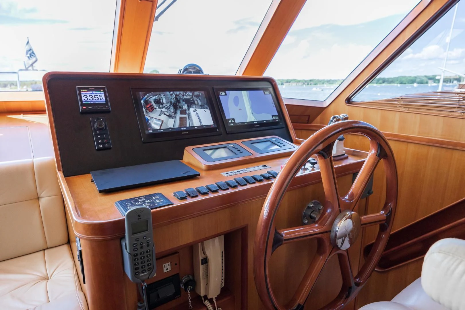 inside of a car aboard DISCONNECTED Yacht for Sale