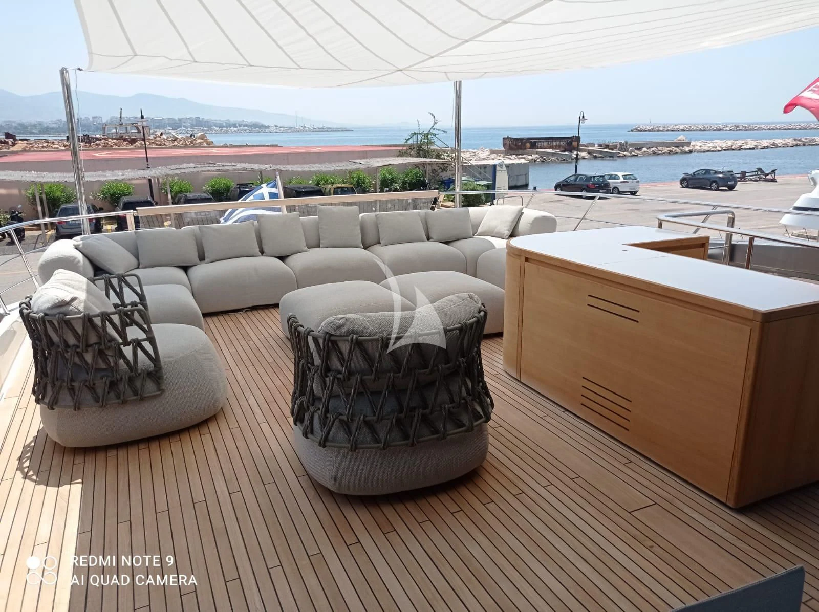 a group of couches on a deck aboard MARY Yacht for Sale
