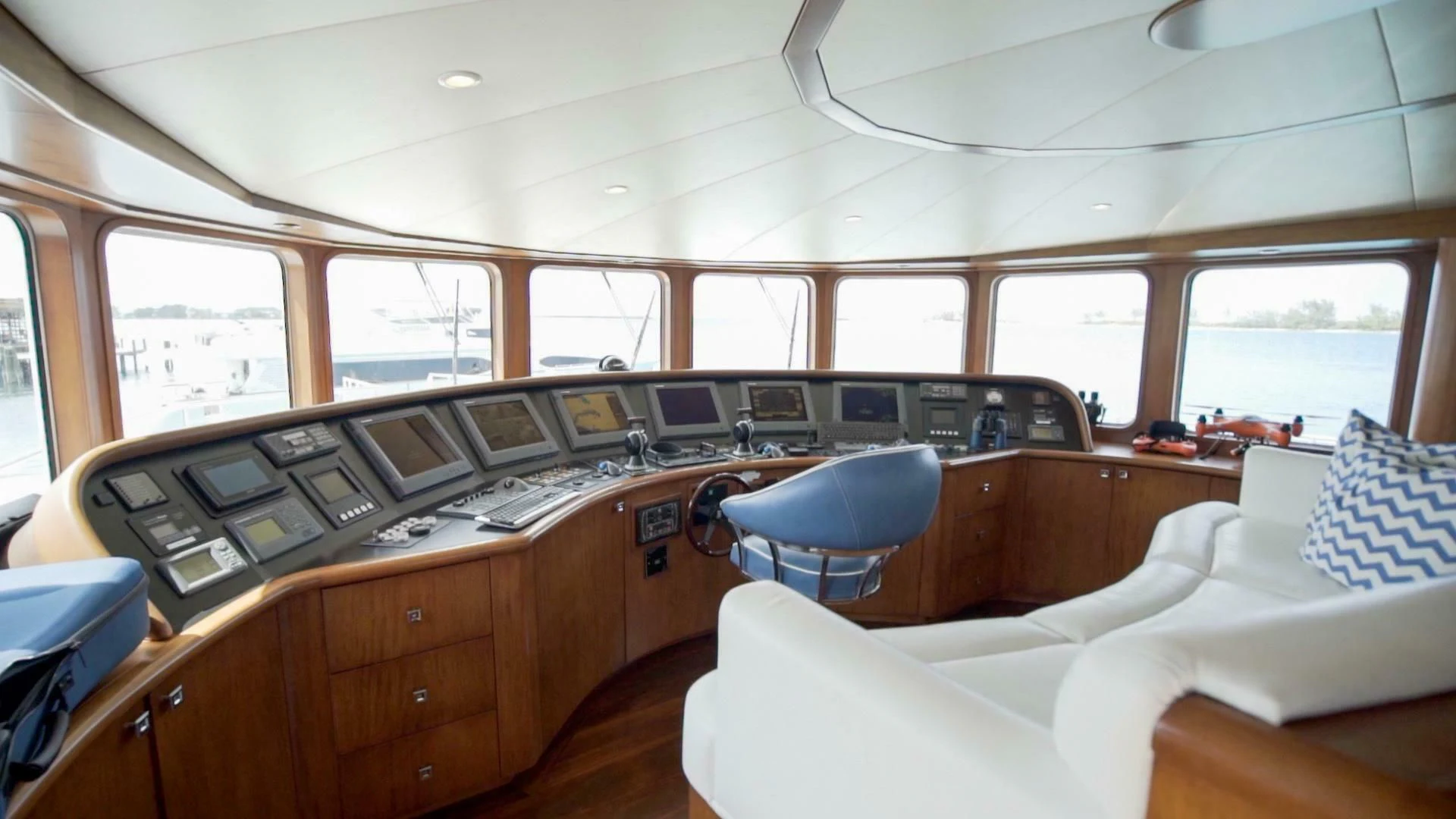 inside of a vehicle aboard AT LAST Yacht for Charter