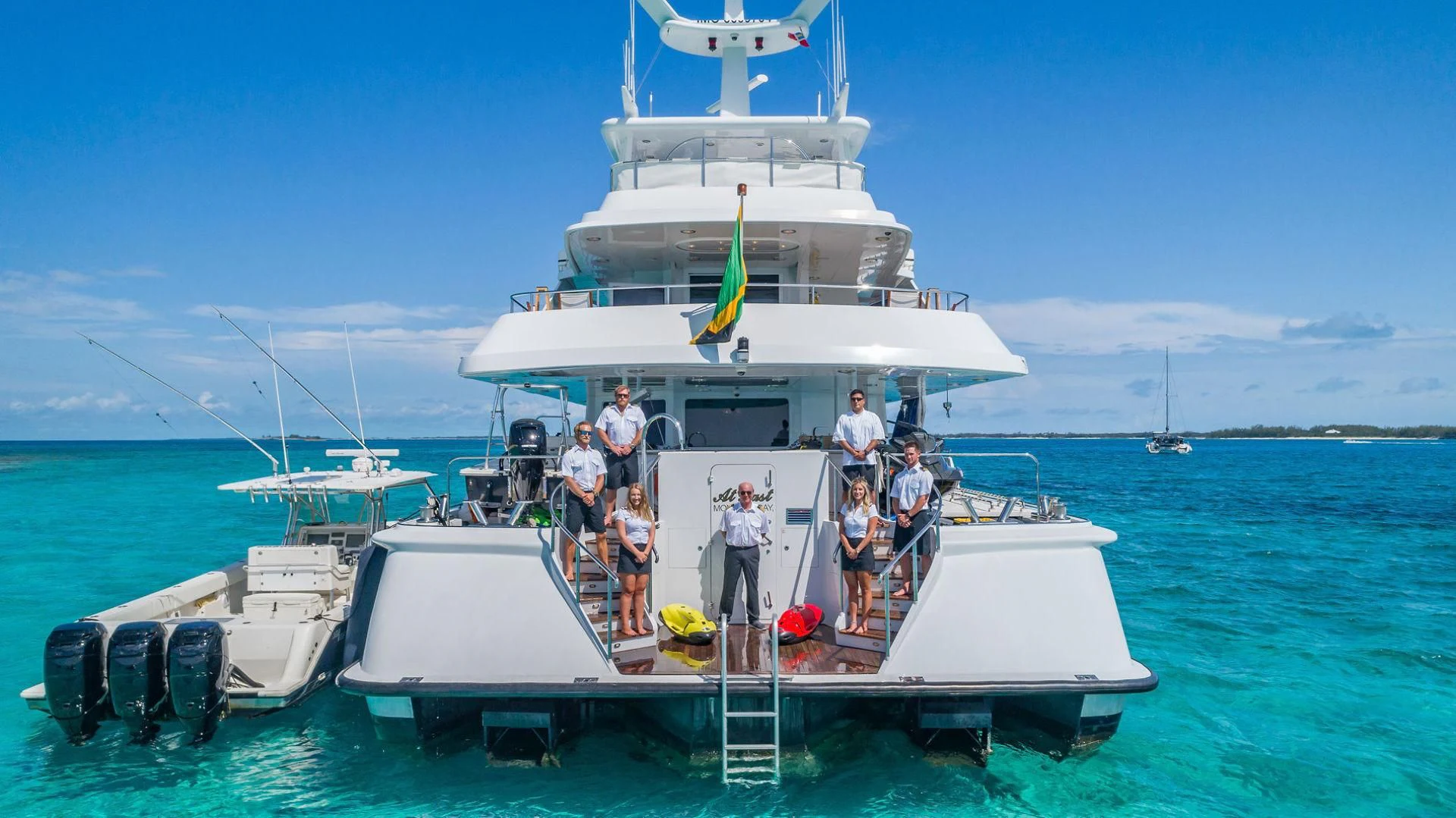 a group of people on a boat aboard AT LAST Yacht for Charter