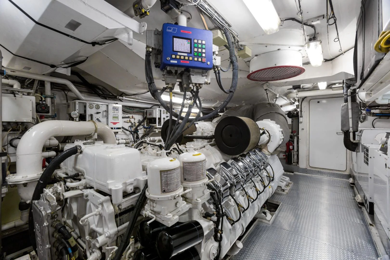 a room with machinery aboard AT LAST Yacht for Charter