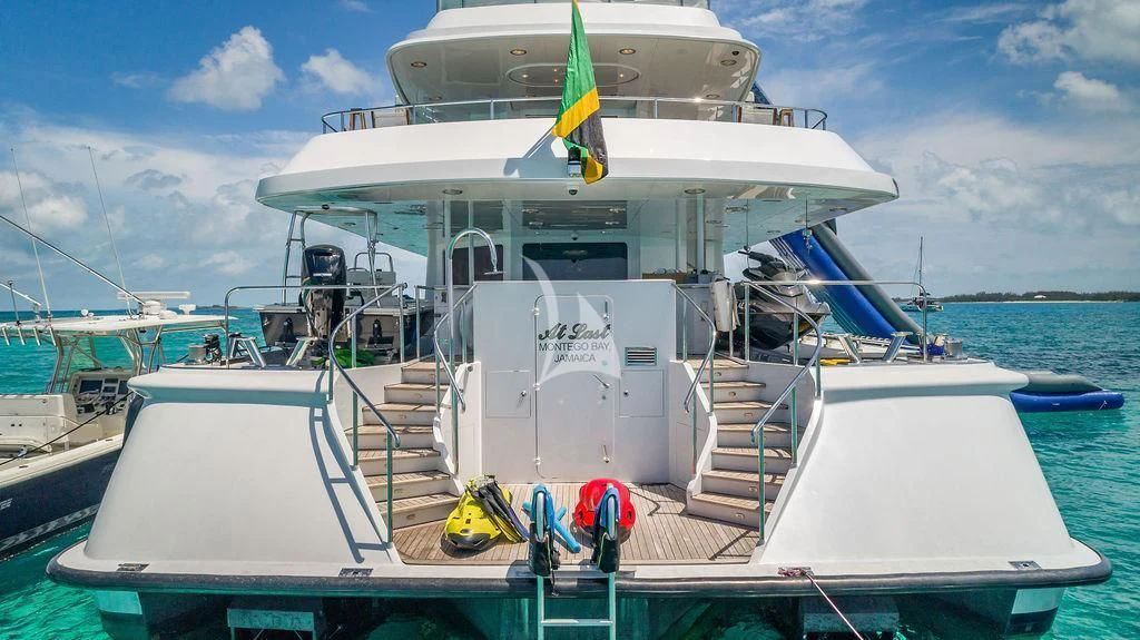 a boat on the water aboard AT LAST Yacht for Charter