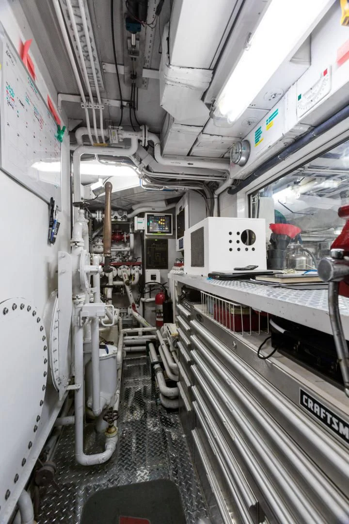 a room with machinery aboard AT LAST Yacht for Charter