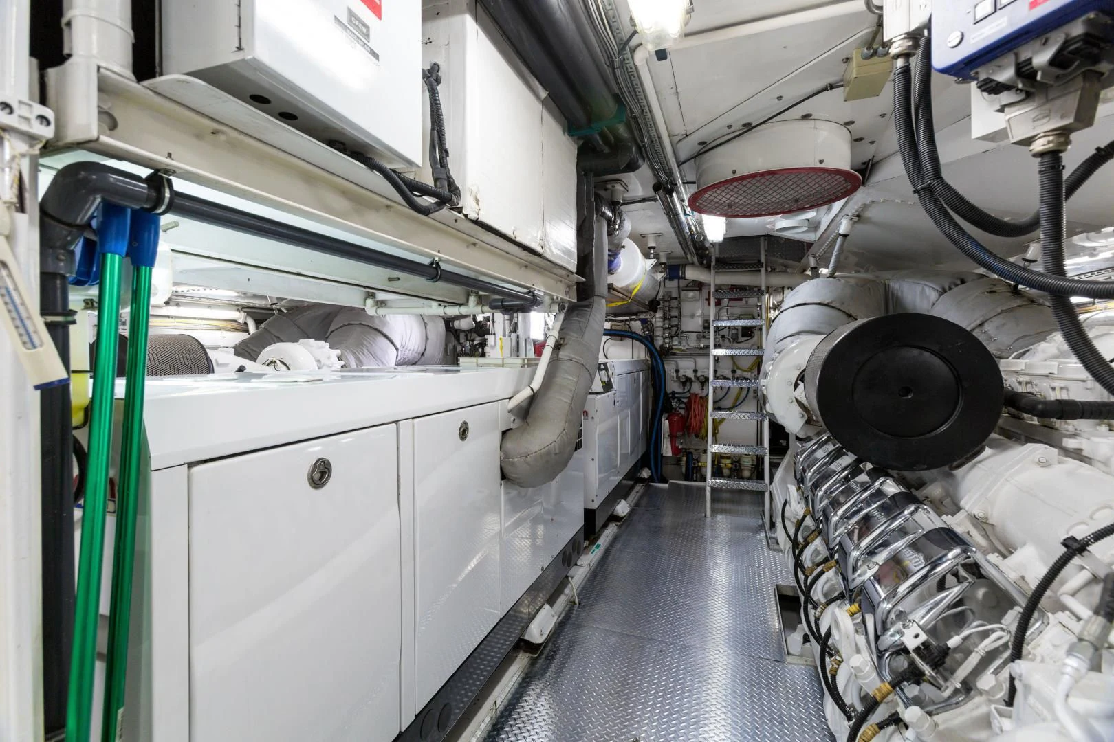 a large room with machinery aboard AT LAST Yacht for Charter