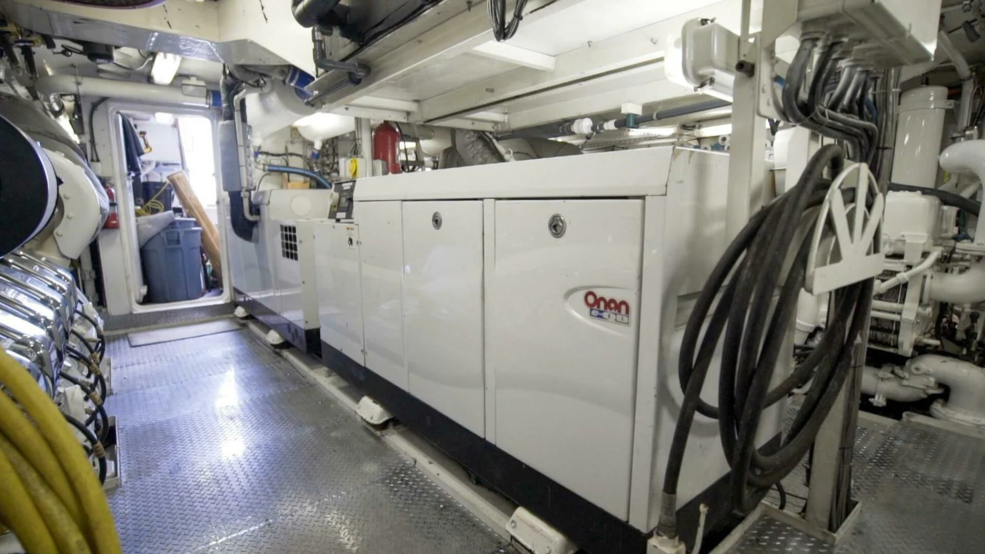 a room with large machinery aboard AT LAST Yacht for Charter