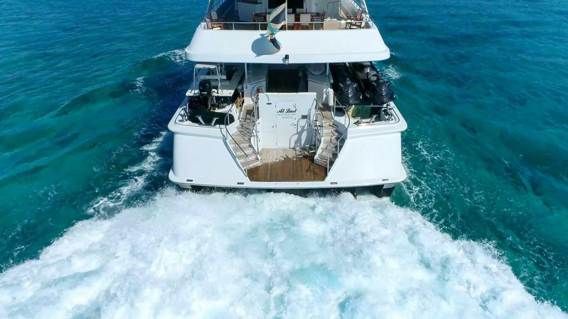 a boat on the water aboard AT LAST Yacht for Charter