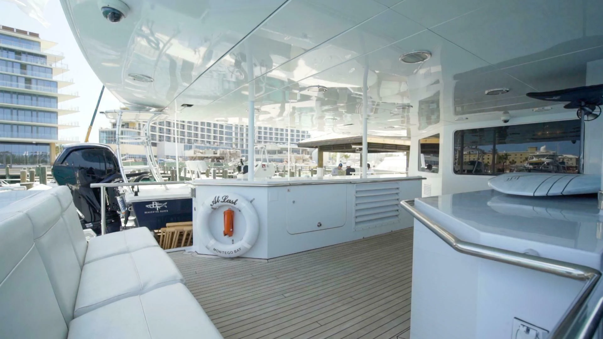 inside of a boat aboard AT LAST Yacht for Charter