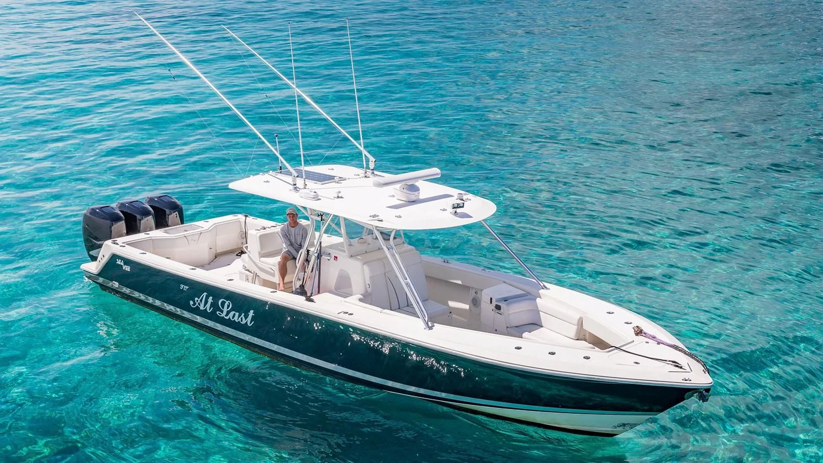 a person on a boat aboard AT LAST Yacht for Charter