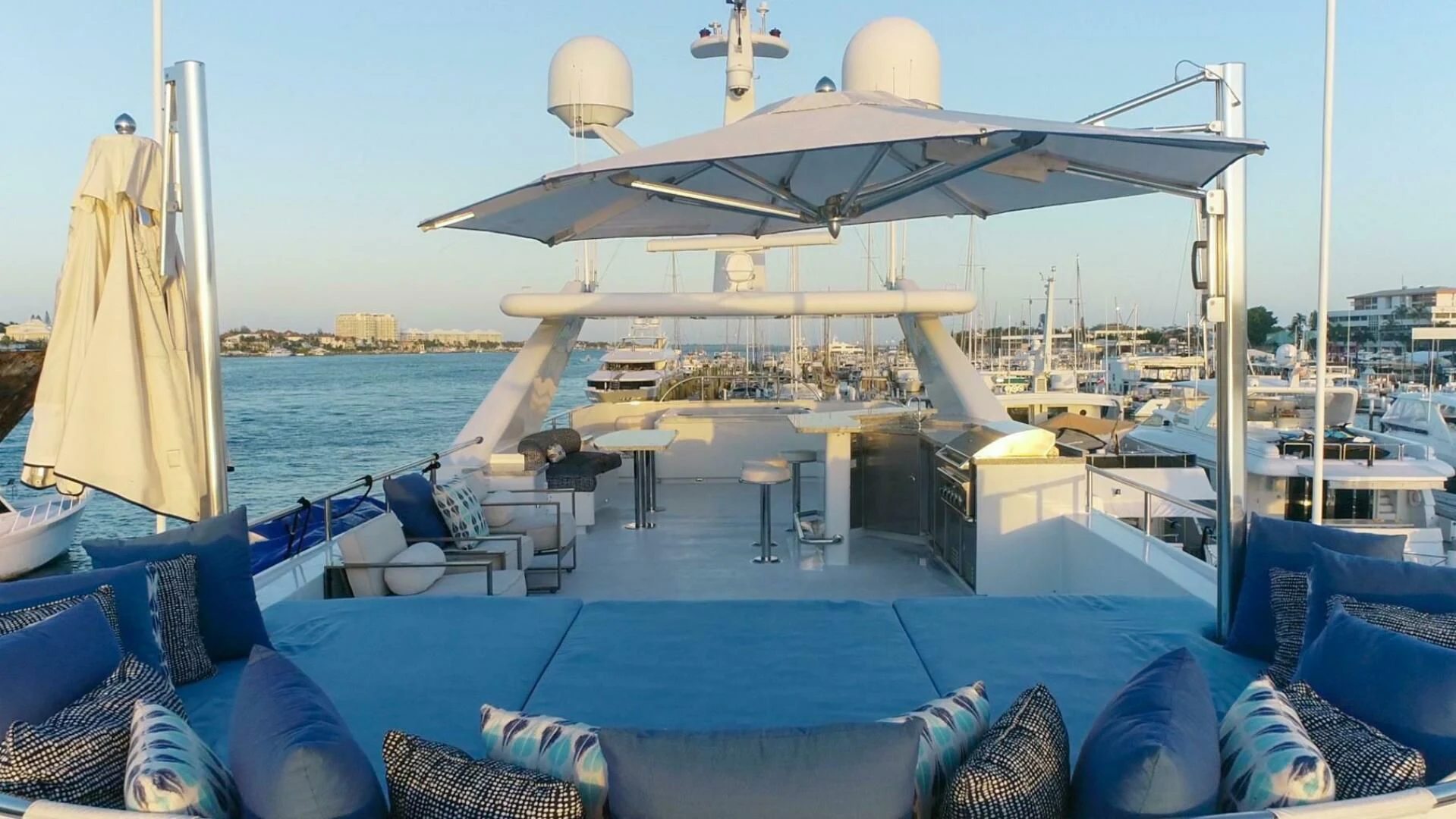 a boat on the water aboard AT LAST Yacht for Charter