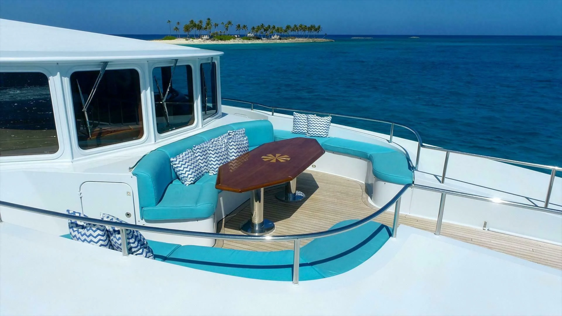 a boat on the water aboard AT LAST Yacht for Charter