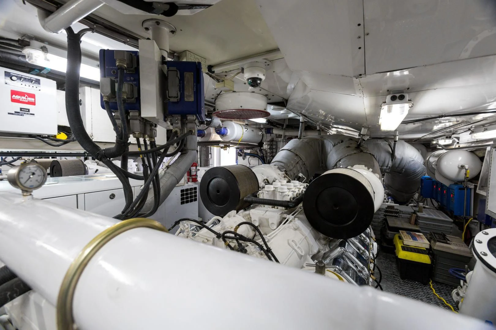 a close-up of a machine aboard AT LAST Yacht for Charter