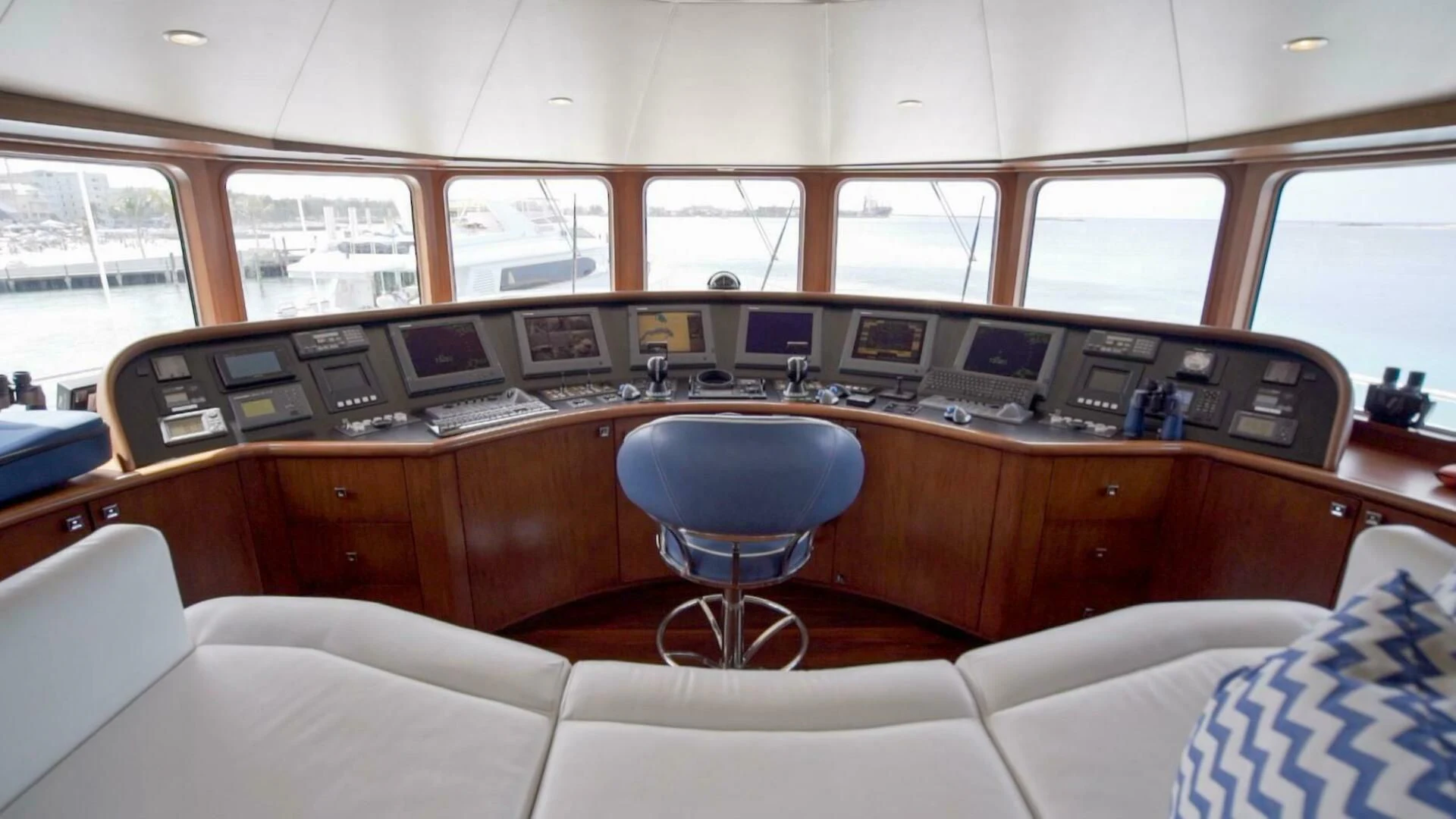 inside of a vehicle aboard AT LAST Yacht for Charter