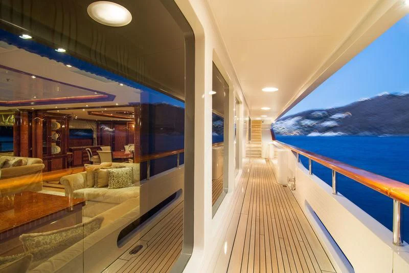 a boat on a water body aboard ZEFZAF Yacht for Sale
