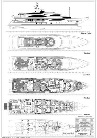 diagram, engineering drawing aboard ZEFZAF Yacht for Sale