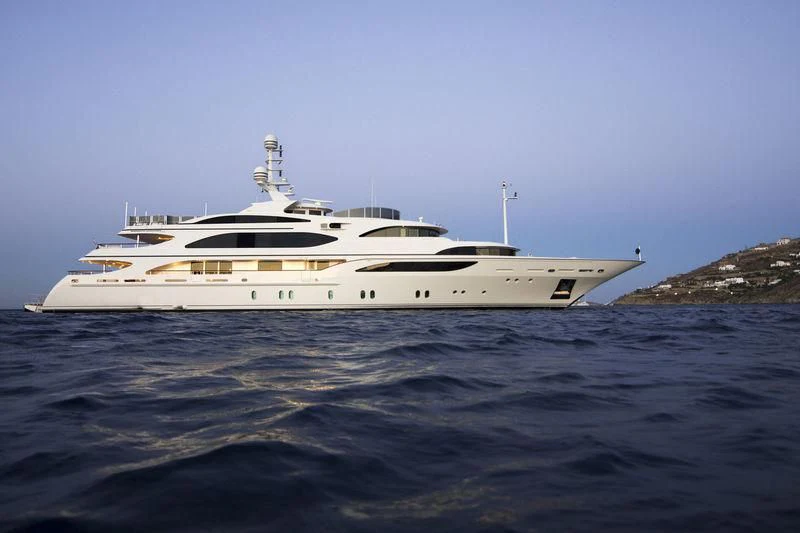a white yacht in the water aboard ZEFZAF Yacht for Sale