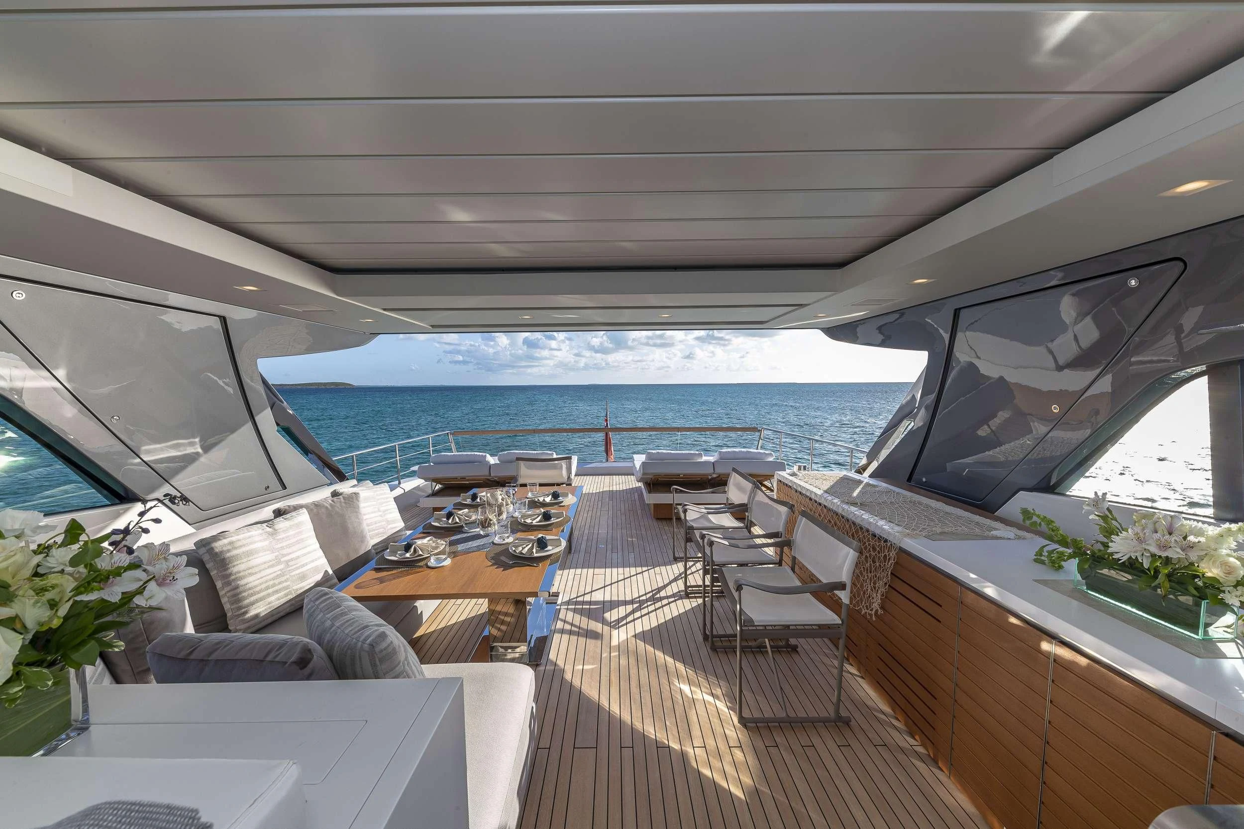 inside of a boat aboard NO MATTER WHAT Yacht for Charter
