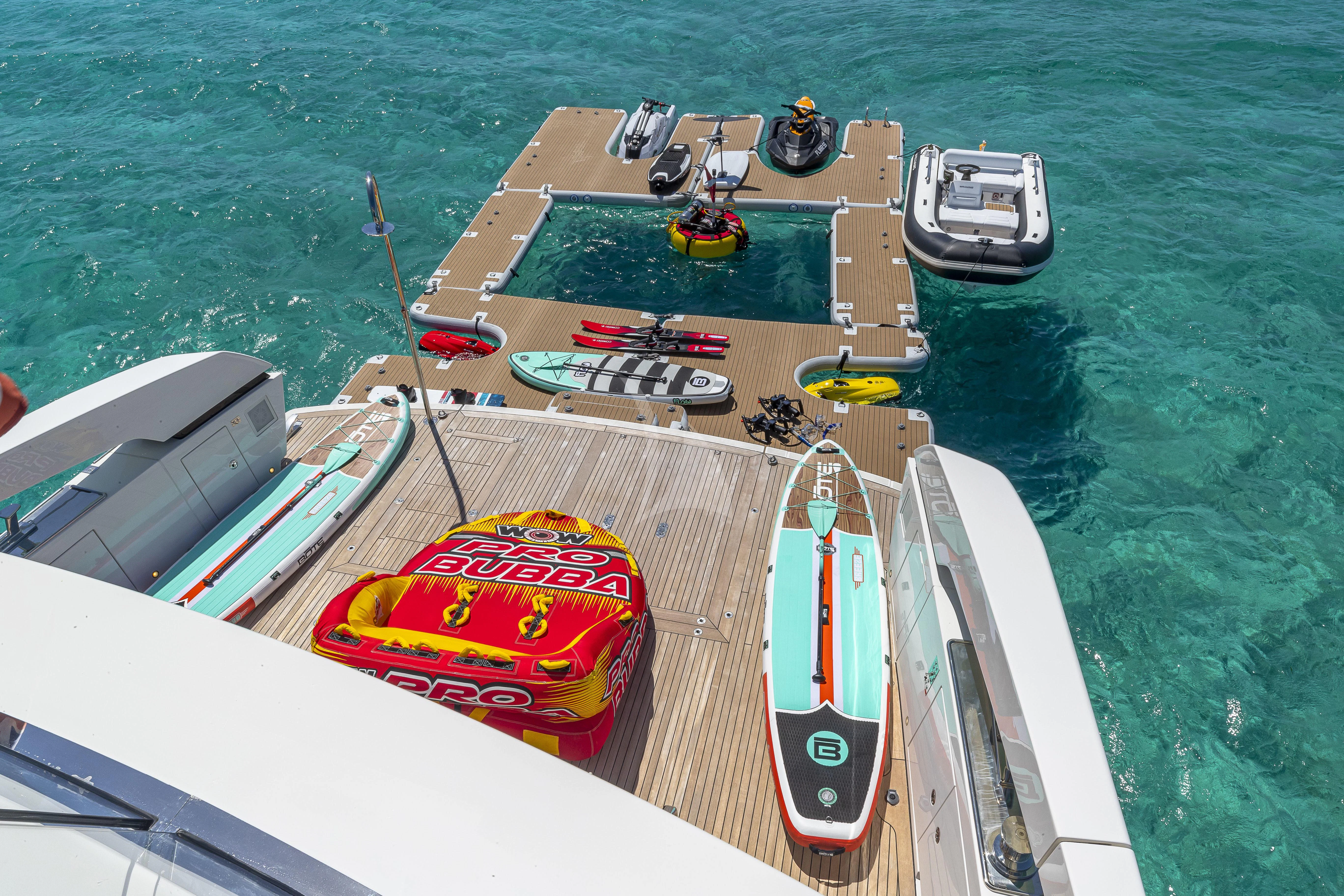 a boat with a large boat on it aboard NO MATTER WHAT Yacht for Charter