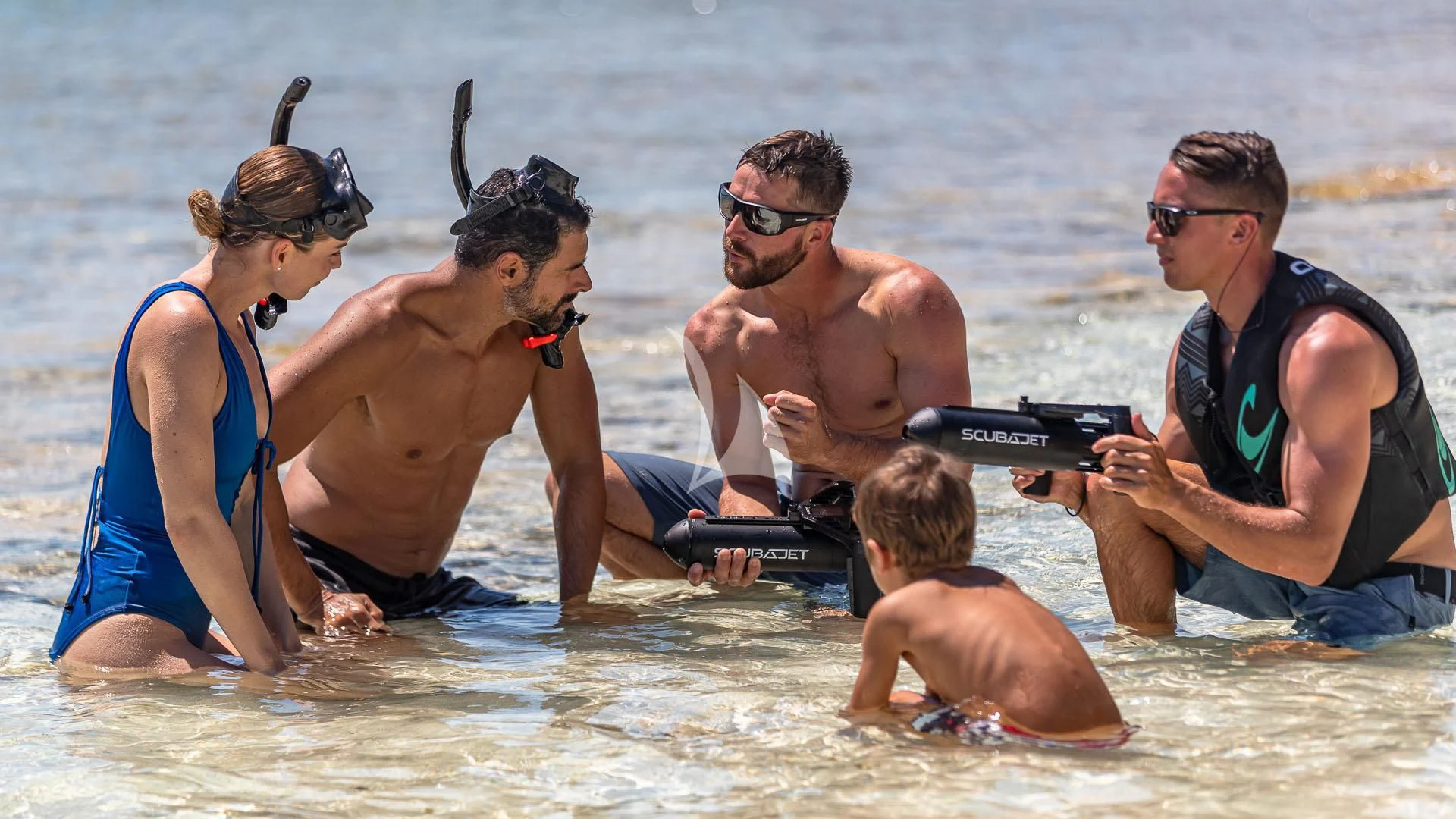 a group of people in the water aboard NO MATTER WHAT Yacht for Charter