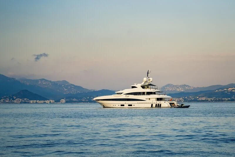 a boat in the water aboard PEARL Yacht for Sale