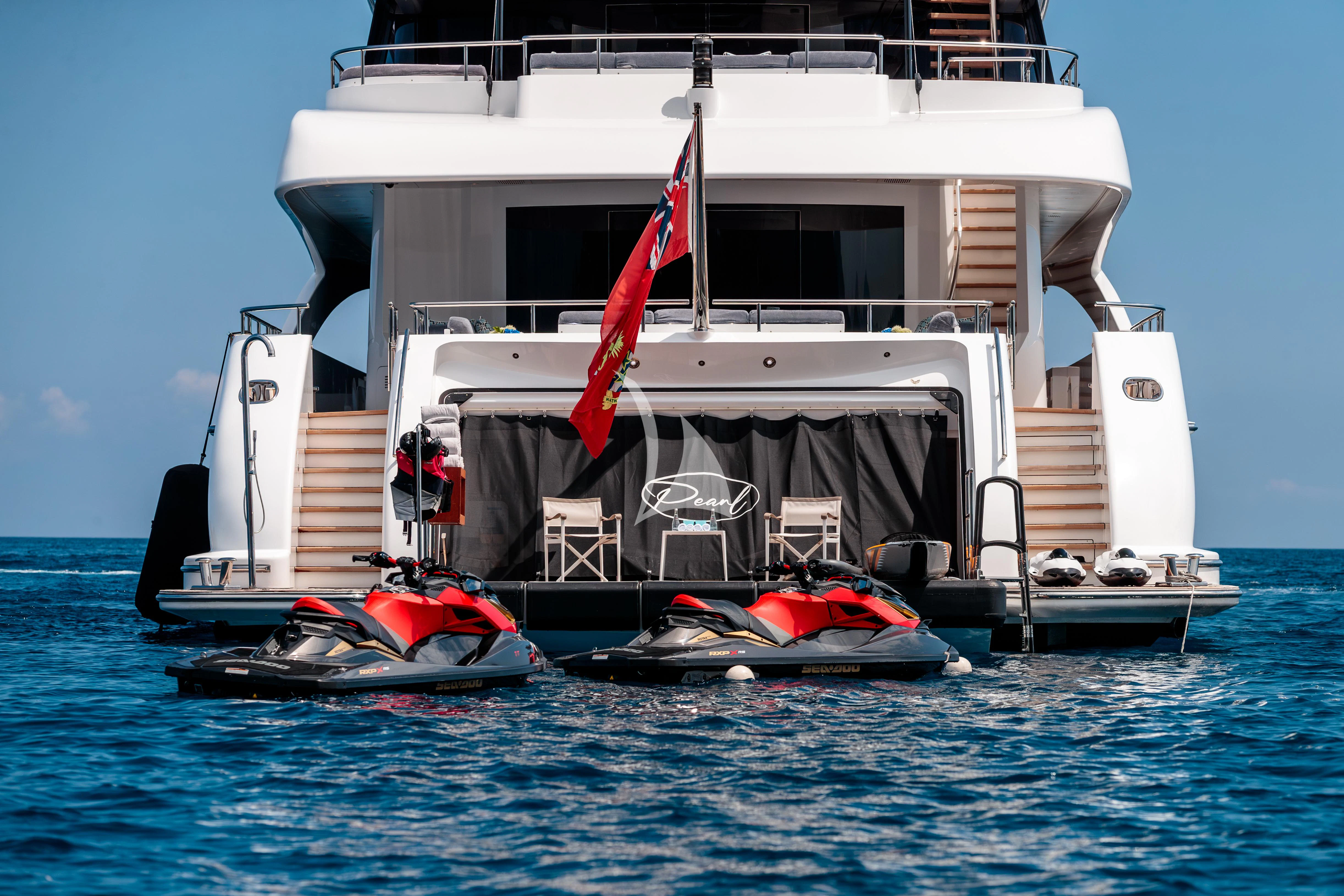 a boat on the water aboard PEARL Yacht for Sale