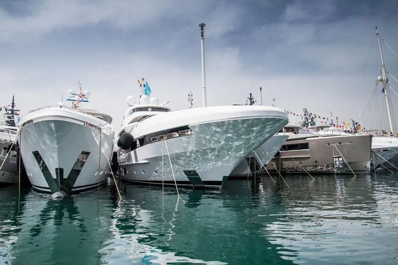 several boats in the water aboard PEARL Yacht for Sale